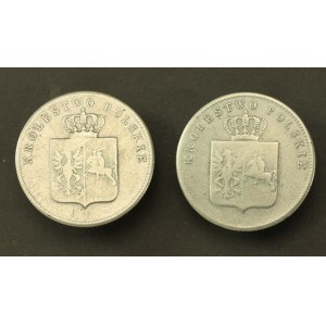 Para patriotycznych spinek z monet 2 zł, 1831r powstanie listopadowe