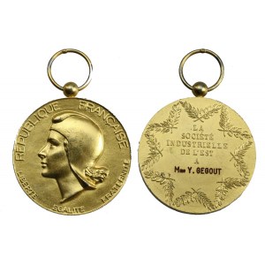Medal Francja srebro złocone, LA SOCIETE INDUSTRIELLE