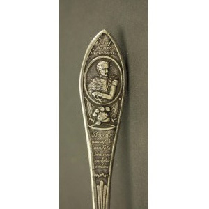 Patriotic teaspoon by Rev. Joseph Poniatowski, late 19th century.