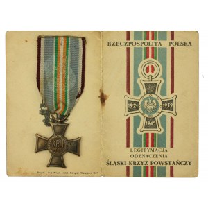 Śląski Krzyż Powstańczy z legitymacją nr 000535, 1947r
