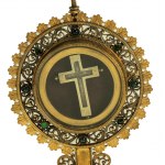 Reliquie - Enkolpion mit Holzkreuz 18./19. Jahrhundert.