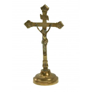 Messingkreuz mit Christus, 19. Jahrhundert