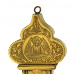 Kreuz, vergoldete Bronze, graviert 19. Jahrhundert.
