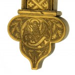 Cross, gilt bronze, engraved 19th century.