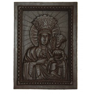 Our Lady of Czestochowa, cast iron plaque, Poland Bialogon? XIX century.