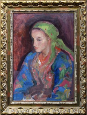 Wojciech WEISS (1875-1950), Dziewczyna w stroju ludowym - studium, ok. 1905