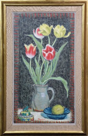 Jakub MARKIEL (1911-2008), Martwa natura z tulipanami