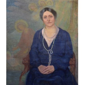 Joanna GETTEROWA (STEIFMANN), XIX / XX w., Portret kobiety w perłach, 1922