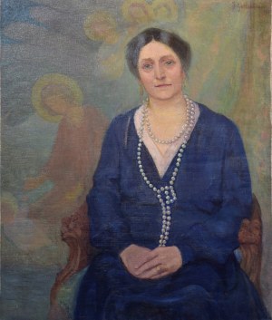 Joanna GETTEROWA (STEIFMANN), XIX / XX w., Portret kobiety w perłach, 1922