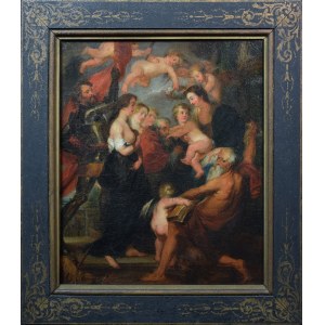 Malarz nieokreślony, XVIII w., Madonna z Dzieciątkiem i świętymi