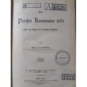 HOLLEBEN Albert - DIE PARISER KOMMUNE 1871 unter den Augen der deutschen Truppen