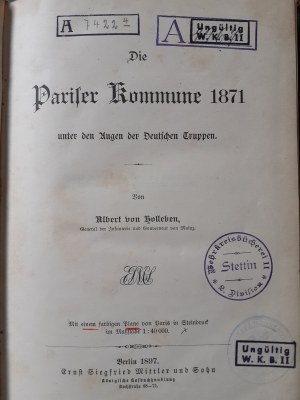 HOLLEBEN Albert - DIE PARISER KOMMUNE 1871 unter den Augen der deutschen Truppen