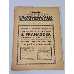 POLNISCHE INTRIGATORISCHE GAZETTE Nr. 8 1930 KÜNSTLERISCHE INTRIGERATUR