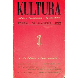 KULTURA PARYŻ Nr.7/153-8/154 1960 MIŁOSZ GOMBROWICZ