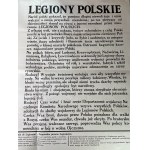 LEGIONY POLSKIE - PLAKAT WERBUNKOWY DO LEGIONÓW POLSKICH - WIELKA RZADKOŚĆ STAN ZNAKOMITY