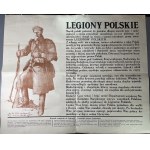 LEGIONY POLSKIE - PLAKAT WERBUNKOWY DO LEGIONÓW POLSKICH - WIELKA RZADKOŚĆ STAN ZNAKOMITY