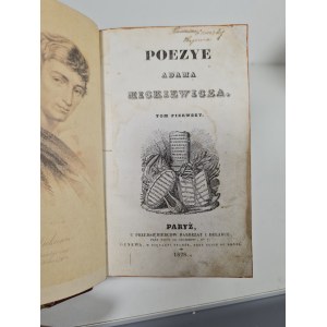 MICKIEWICZ Adam - POEZYE Paris 1828-1829