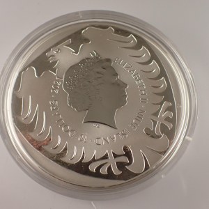 Stříbrná 5 oz investiční mince Český lev 2021 reverse proof, 155.5g, 65 mm, Ag 999,