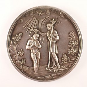 Polsko / AR Medaile na památku křtu, 18/6 1888, dr. hra, 17.2g, 44.7mm, 'R', Ag,