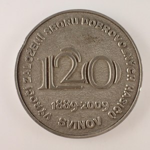 Česká republika / AE med. 120. výr. založení sboru dobrovolných hasičů Svinov 1889 - 2009, lehký kov, hrana...