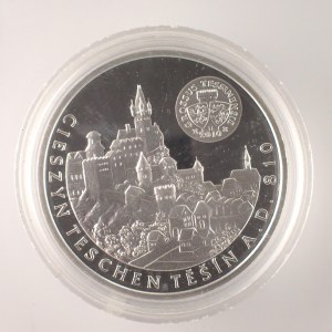 Česká republika / AR med. 1200. výr. založení města 810 - 2010, pohled na hradní město, opi s CIESZYN TESCHEN TĚŠÍN A.D...