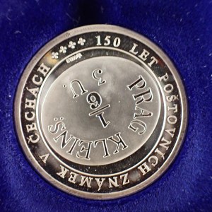 Česká republika / AR med. 150 let poštovních známek / 1.6.1850, 2000, 15g, náklad 2000 ks, patina, etue, certifikát...