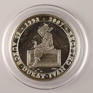 Česká republika / AR med. Dukát Ivan Chládek - 50. aukce 1992-2007, Brno, sig.Souček, 30mm, 7.15g, kapsle, Ag...