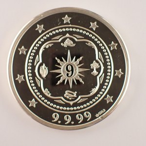 Česká republika / AR med. Magické datum 9.9.99,, Ag 0,999, 35 mm, Ag,