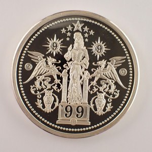 Česká republika / AR med. Magické datum 9.9.99,, Ag 0,999, 35 mm, Ag,