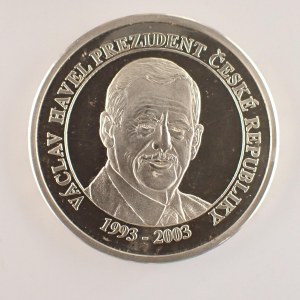 Česká republika / AR med. Václav Havel 1993 - 2003, punc, skvrnky, 14.48g, Ag ,999,
