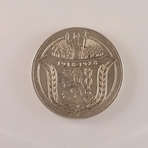 ČSR / AR med. 1928 - Jsem ražen z Českého kovu - 10. výročí Československé republiky, 1928, punc 0,987, 34 mm,20 g. ...