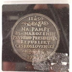 ČSR / AR med. T.G.M. 1935 k 85. naroz., 32 mm, etue, Ag,
