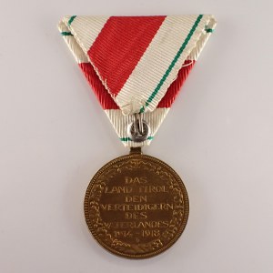 Rakousko / Tyrolská pamětní medaile na válku 1914-1918, orig. stuha,
