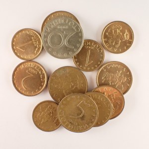 Konvolut 12 ks bulharských mincí - 1 - 20 stotinek 1999 - 2000, 12 ks