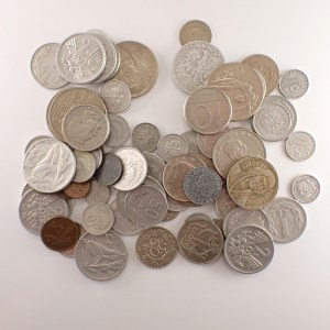 Konvolut 70 ks mincí Polska, obsahuje i lepší, každá jiná, 70 ks