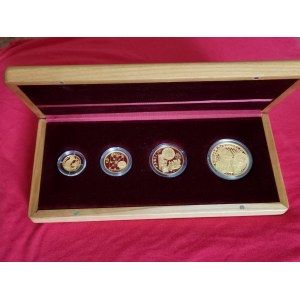 ČR [1993 - ...] / Sada 4 zlatých mincí Karel IV. 1999, etue, certifikáty, Au,