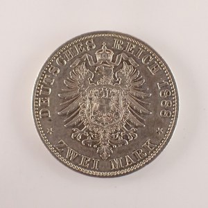 Německo / Prusko, Fridrich III. [1888 - 1888] / 2 Marka 1888 A, KM#510, Ag,