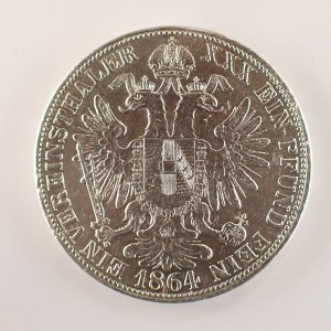 Rakouská konvenční a spolková měna / 1 Spolkový Tolar 1864 B, 18.44g, Ag,