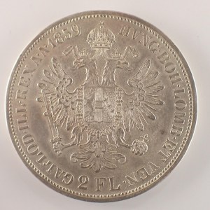 Rakouská konvenční a spolková měna / 2 Zlatník 1859 B, Ag,