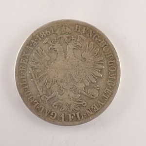Rakouská konvenční a spolková měna / 1 Zlatník 1861 B, Ag,