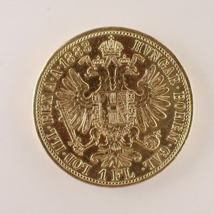 Rakouská konvenční a spolková měna / 1 Zlatník 1883 b.z., silně zlaceno, Ag pokov Au,