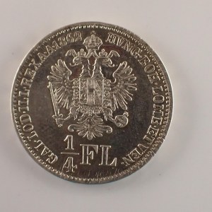 Rakouská konvenční a spolková měna / 1/4 Zlatník 1862 B, Ag,