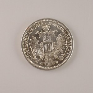 Rakouská konvenční a spolková měna / 10 Krejcar 1872 b.z., sbír., Ag,