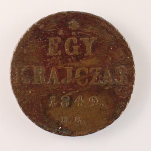 Revoluční mince 1849 / Egy Krejcar 1849 NB, 'R', Cu,
