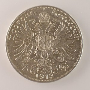 Korunová měna [1892 - 1918] / 2 Koruna 1913 b.z., Ag,
