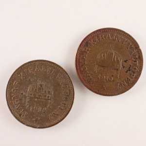 Korunová měna [1892 - 1918] / 2 Filler 1904, 1940 KB, 'R', Cu, 2 ks