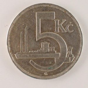 Období 1918-1938 / 5 Kč 1928, Ag,
