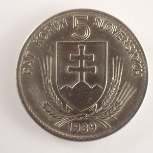 Období 1939-1945 - Slovenský štát / 5 Ks 1939, varianta, Ni,