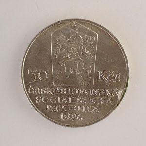 Období 1945-1990 / 50 Kčs 1986 Bratislava, skvrnky, Ag,