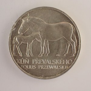 Období 1945-1990 / 50 Kčs 1987 Kůň Převalského, varianta nedoražené nohy, Ag,